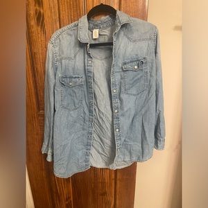 H&M Denim Button Down Western Style Shirt